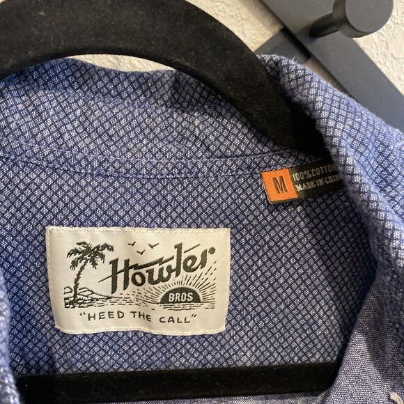 Howler Brothers Short Sleeve Button Down Size Medium Blue - Picture 2 of 7